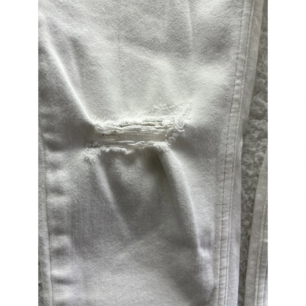 AllSaints Jeans Womens 28 White Grace Slashed Skinny Stretch Pants Pockets Chore
